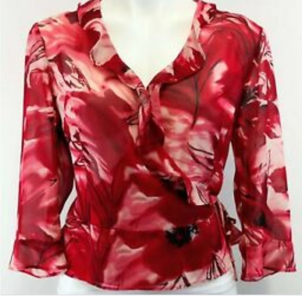 Emma James Floral Print Top Size Small